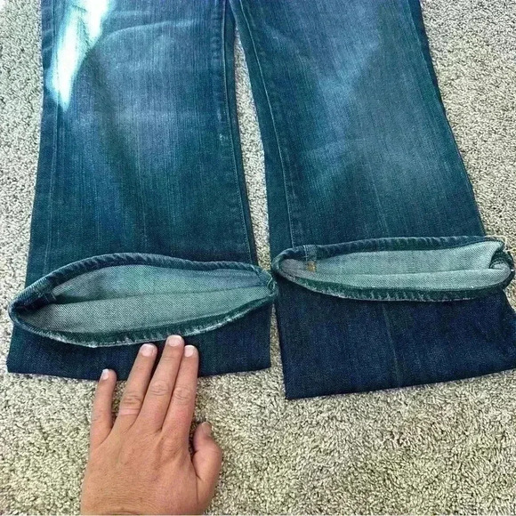 7  for all Mankind bootcut low rise medium wash size 31 western Y2K stretch - Picture 11 of 12